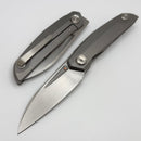 Reate Knives VK-ANUB Bead Blast Titanium Handles & Hand Rubbed Elmax