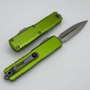 Microtech UTX-85 Gen IV w/ Neon Green Handle & Stonewash D/E M390MK 12324-10NG