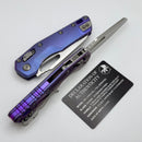 Microtech Marfione Select MSI RAM LOK Purple Haze Titanium Handles w/ Double Vapor Blast & Purple Accents & Full Serrated Stonewash M390MK 210-12MS5