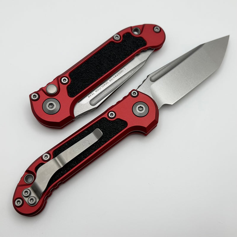 Microtech Knives LUDT Gen III Stonewash Tanto w/ Red Handle 1136-10RD