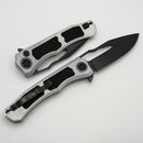 Heretic Knives Wraith V4 Blizzardworn Aluminum Handles & Battle Black MagnaCut H001-8A-BLZ