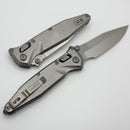Marfione Select Microtech Socom Ram-Lok Titanium Slab Side Handles w/ Blue Accents & Spear Point Stonewash M390MK 160RLS-10SMS3