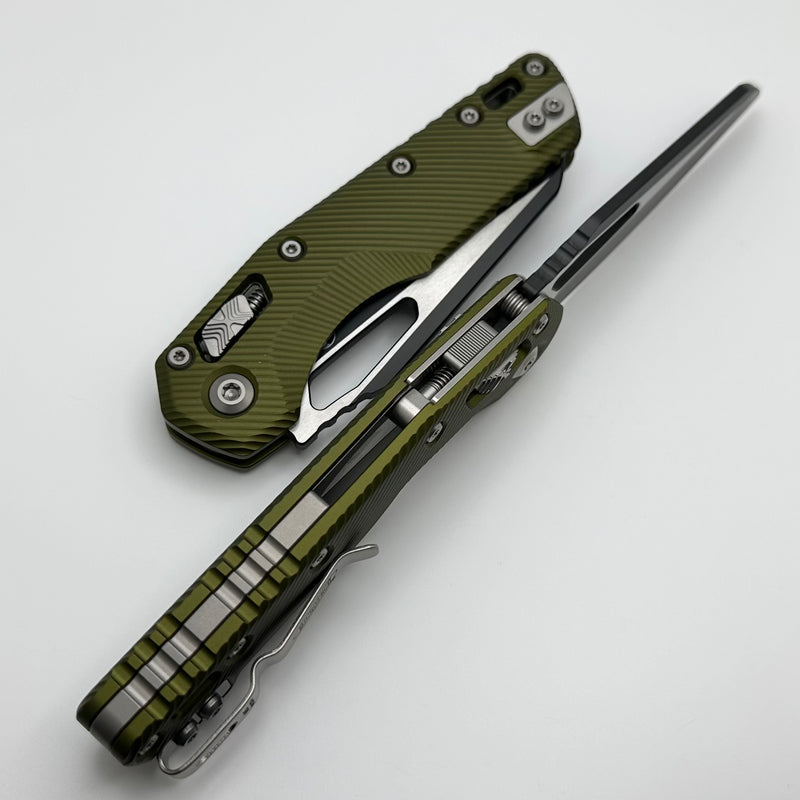 Microtech Knives MSI RAM LOK OD Green Fluted Aluminum & Black M390MK 210-1FLOD