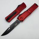Microtech Knives Combat Troodon Gen III Black Partial Serrated Interceptor w/ Red Handle Signature Series 1217-2RDS