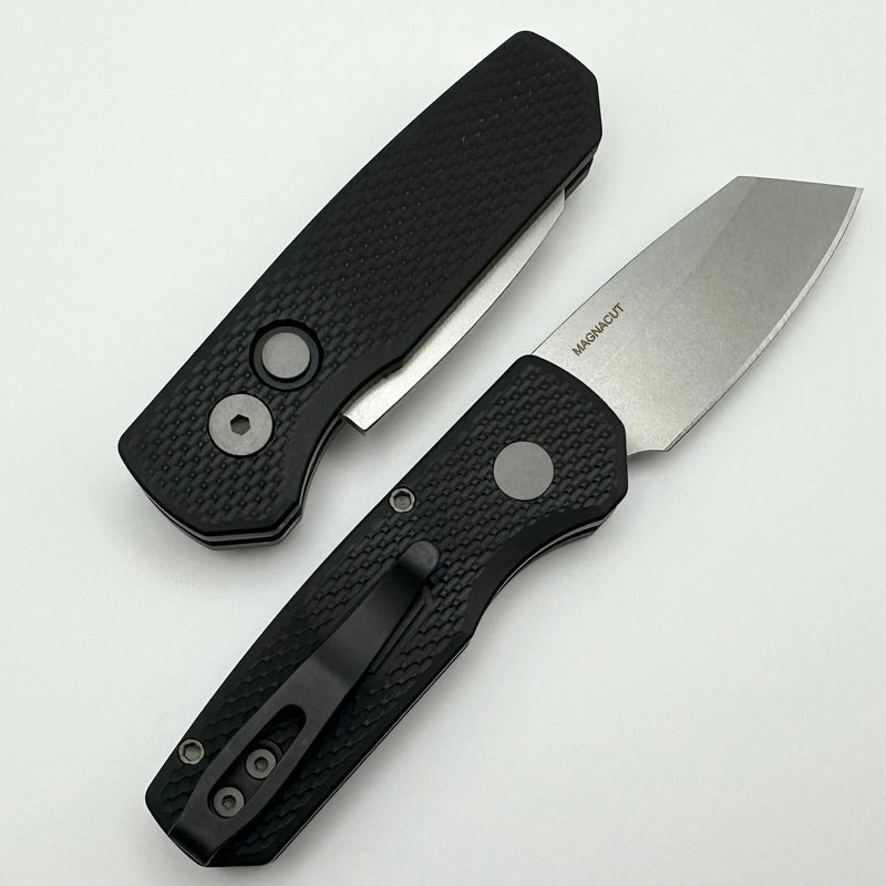 Pro-Tech Runt 5 w/ Black Textured Handle & Stonewash MagnaCut Reverse Tanto R5405