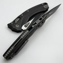Microtech Amphibian RAM LOK Distressed Black Fluted Aluminum & M390MK 137RL-1FLDBK