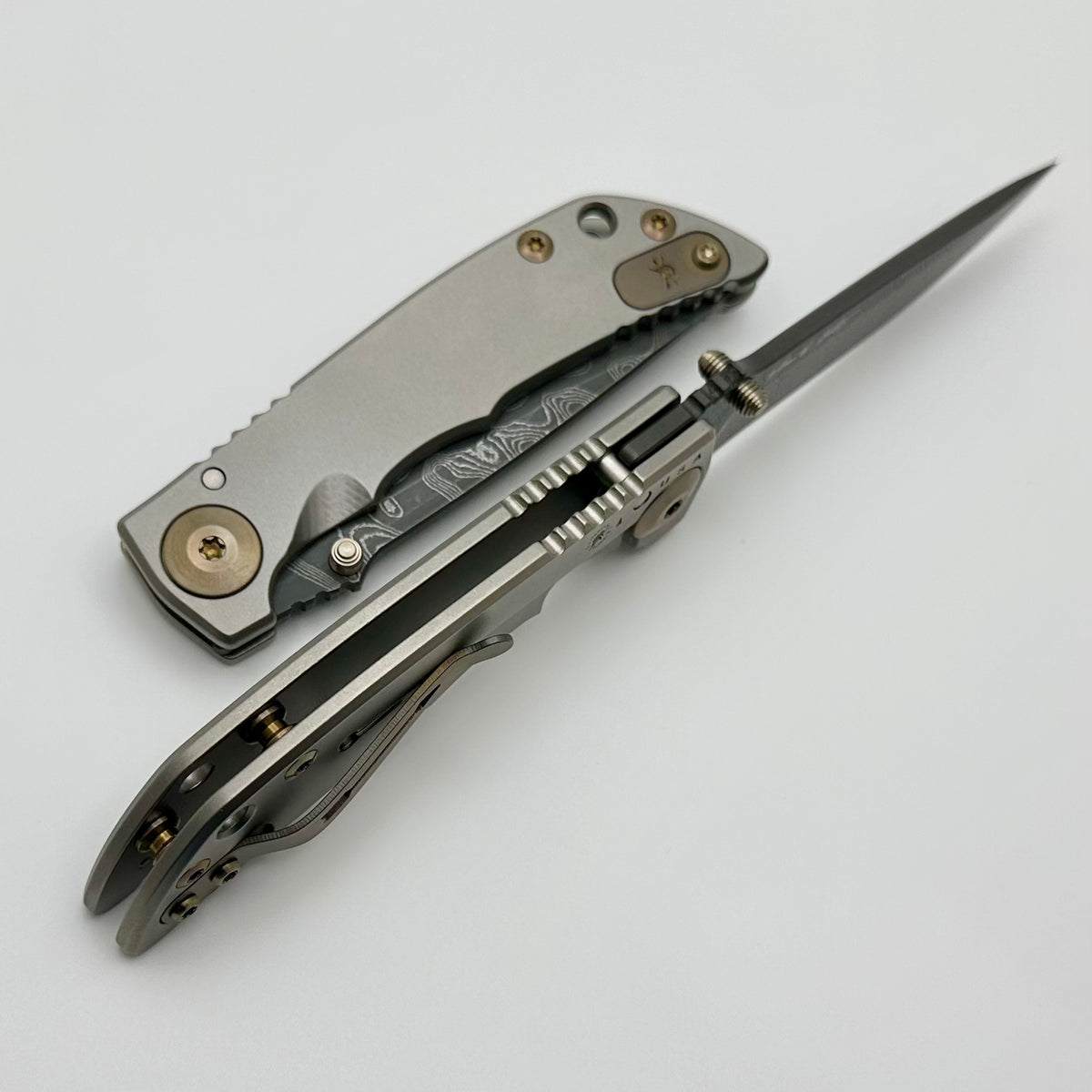 Spartan Blades Harsey Folder 3.25 w/ Damascus & Bronze Accents SF10DMB