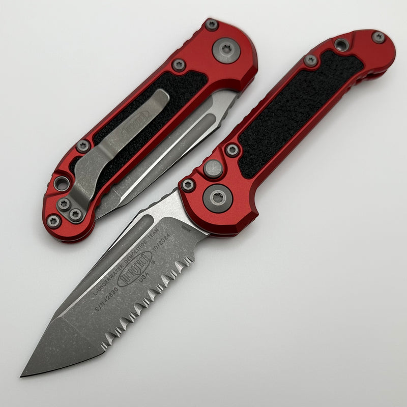 Microtech Knives LUDT Gen III Apocalyptic Full Serrated Tanto w/ Red Handle 1136-12APRD