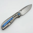 Poikilo Blade Gecko S1.1 Titanium Handles w/ Blue Ti Accents & Satin M398