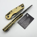 Microtech Marfione Select MSI RAM LOK Stonewash Naval Brass Frag Titanium Handles w/ DLC Accents & DLC Stonewash M390MK 210-1DLCTFRMS3