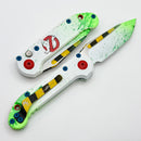 Microtech Knives LUDT Gen III Smooth Handle Ghost Busters Slime White T/E NCB Exclusive Signature Series 1136S-1GBS