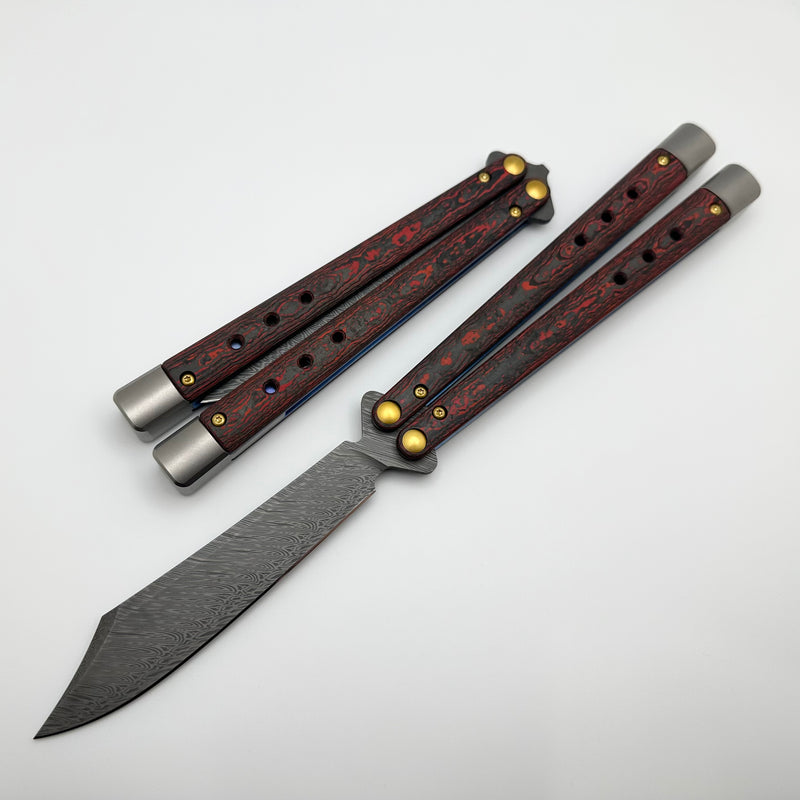 Benchmade Necron Lava Flow Carbon Fiber Handles & Damasteel 99-241