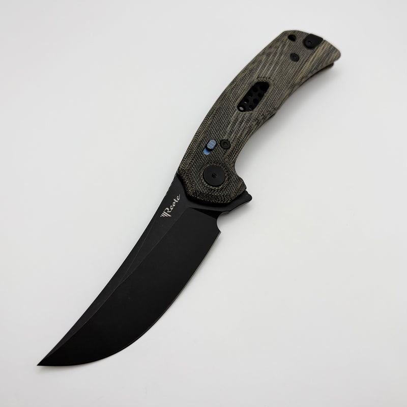 Reate Knives PL-7 Green/Black Micarta Handles & PVD Nitro-V
