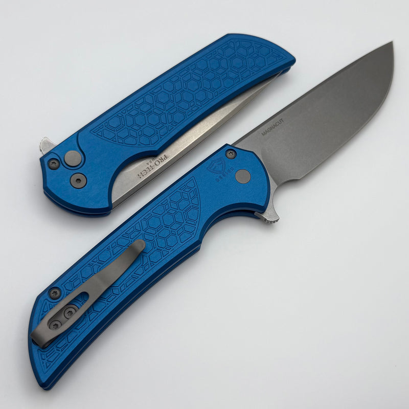 Pro-Tech Mordax Gridlock Blue Handle & Stonewash MagnaCut MX105-Blue Gridlock