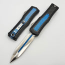 Marfione Custom Atreus Black Aluminum Handle w/ Carbon Fiber & Blue Titanium Inlays & D/E Diamondwash