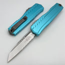 Microtech Cypher II S/E Partial Serrated Stonewash w/ Turquoise Handle 1241-11TQ