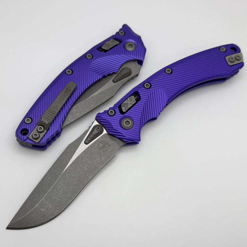 Microtech Amphibian RAM LOK Purple Fluted Aluminum & Apocalyptic M390MK 137RL-10APFLPU