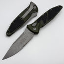 Microtech Socom Elite Auto Woodland Green w/ S/E Partial Serrated Apocalyptic 160A-11APWL
