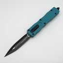 Factory Blem Microtech Dirac Double Edge Black & Cyan Handles 225-1CN