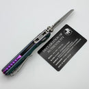 Microtech Marfione Select MSI RAM LOK Mini Fluted Nebula Green Titanium Handles w/ Double Vapor Accents & Purple Accents & Stonewash M390MK 210M-10FLMS18