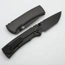 Chaves Knives Redencion 229 Gray PVD w/ Titanium Integral Handle w/ Magnetic Ti Inlays & Tanto M390