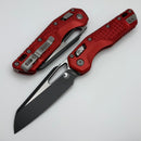 Microtech Knives MSI RAM LOK Red Aluminum Frag Handles & Two Tone Black M390MK 210-1FRRD
