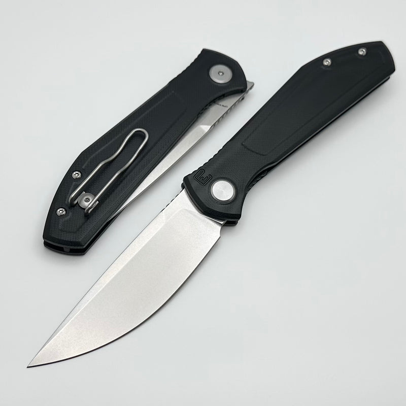 Custom Knife Factory - Echo Splinter Front Flipper w/ Black G-10 & Stonewash CPM-S35VN