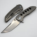 Mechforce & Barker Knives Collab Hokkaido w/ Titanium Holes Pattern Handle & Stonewash MagnaCut