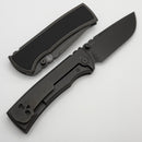 Chaves Knives Redencion 229 w/ Stonewash Titanium Integral Handle w/ Magnetic Knurled Ti Inlays & Drop Point CPM-3V
