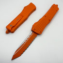 Microtech Combat Troodon Orange Cerakote Frag w/ Full Serrated T/E Signature Series 144-3CT-CORS