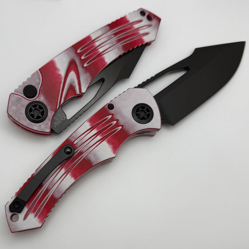 Heretic Knives Pariah M/A Button Lock Candy Cane G-10 Handles w/ DLC MagnaCut H046-6A-CANDY