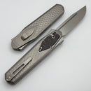 Remette RT Swordfish Titanium Handle w/ Carbon Fiber Inlay & Clip Point M390 Manual OTF ZL101B3