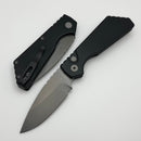 Discontinued Pro-Tech PT Plus Black Aluminum Handle w/ Blasted Hardware & Smokey Gray DLC MagnaCut Blade PT221