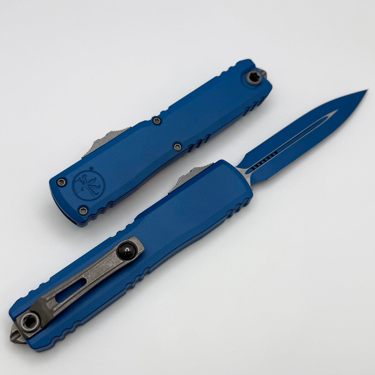 Microtech Ultratech ZBP D/E Cerakote Blue w/ Apocalyptic Hardware 1122