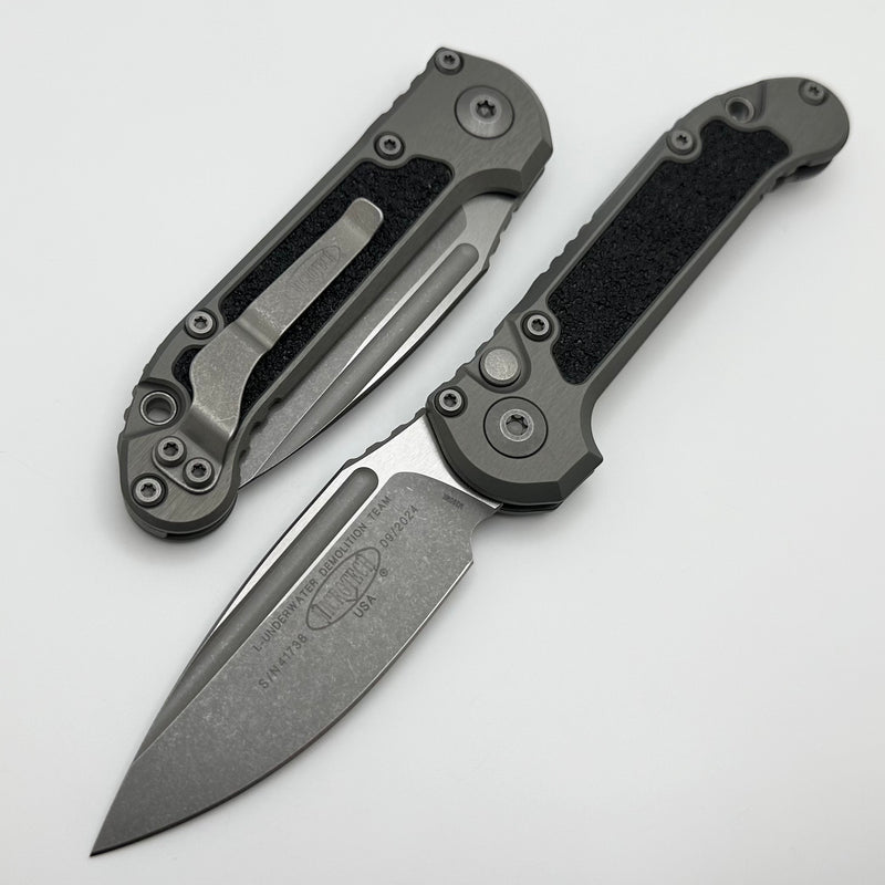 Microtech Knives LUDT Gen III Apocalyptic Drop Point w/ Natural Clear Handle 1135-10APNC