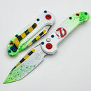 Microtech Knives LUDT Gen III Smooth Handle Ghost Busters Slime White T/E NCB Exclusive Signature Series 1136S-1GBS