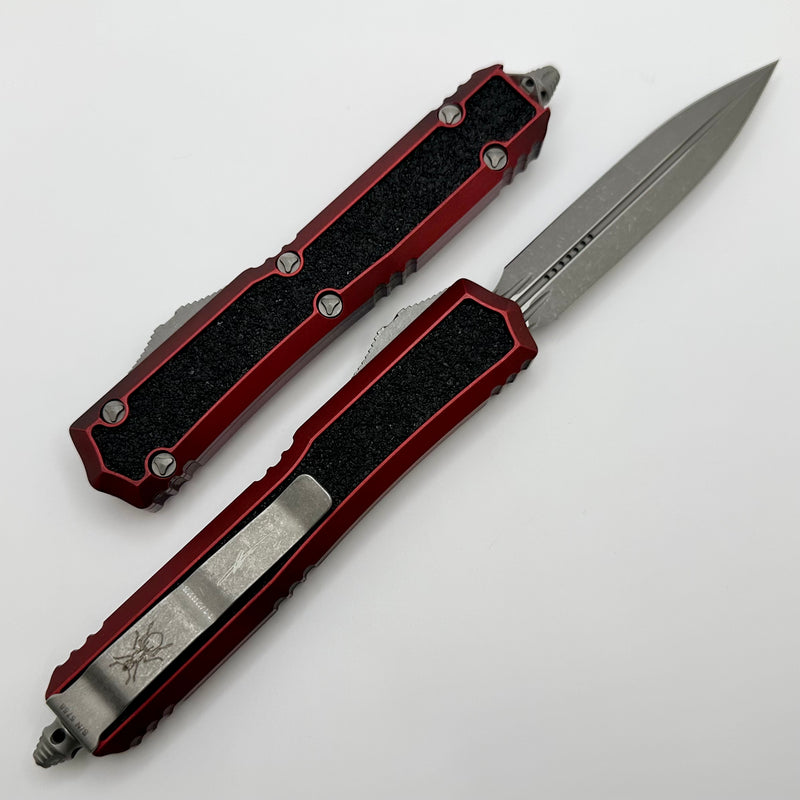 Microtech Makora Weathered Red Double Edge Apocalyptic Standard w/ Nickel Boron Internals Signature Series 206-10APWRDS