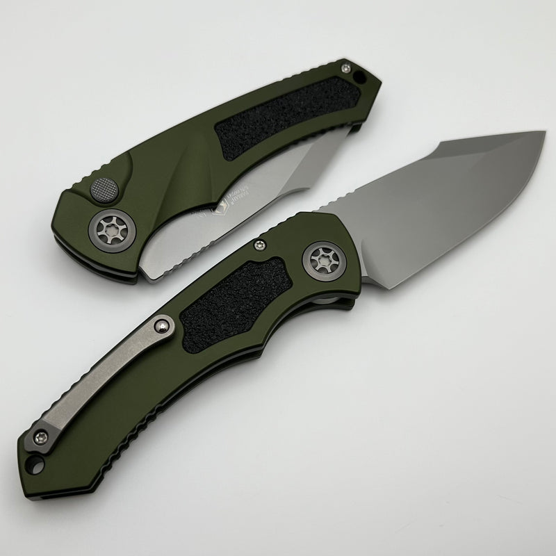 Heretic Knives Pariah Auto w/ Green Handles & Bead Blast MagnaCut H048-3A-GRN