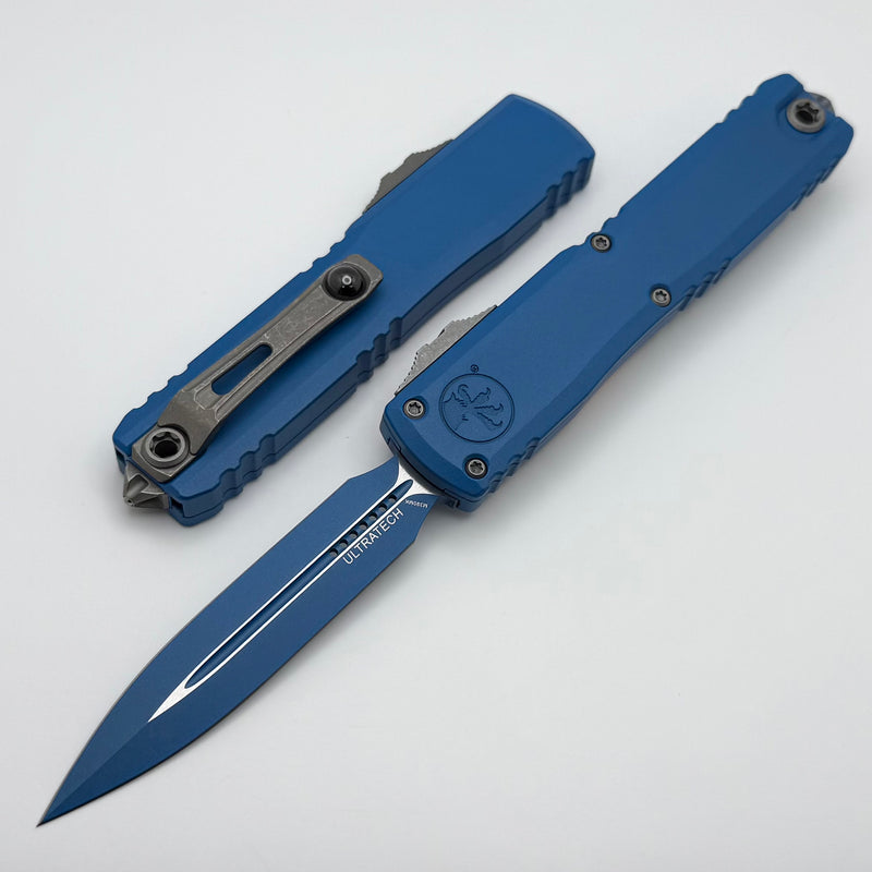 Microtech Ultratech ZBP D/E Cerakote Blue w/ Apocalyptic Hardware 1122-1BL-C1Z13