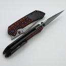 Kansept Knives Fenrir Red Swirl G-10/Titanium & Damascus K1034A2
