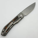 Uldanov Custom Knives Sierra w/ Milled Titanium/Orange Dark Matter Carbon Fiber Inlays & MagnaCut Front Flipper