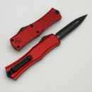 Microtech Knives Mini Hera Black Tactical D/E M390MK w/ Red Handle 1702M-1RD