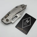 Microtech Marfione Select Manual Stitch RAM LOK Frag Titanium Handles & Stonewash M390MK w/ Double Vapor Blast & Flamed Accents 169RL-10FRMS4