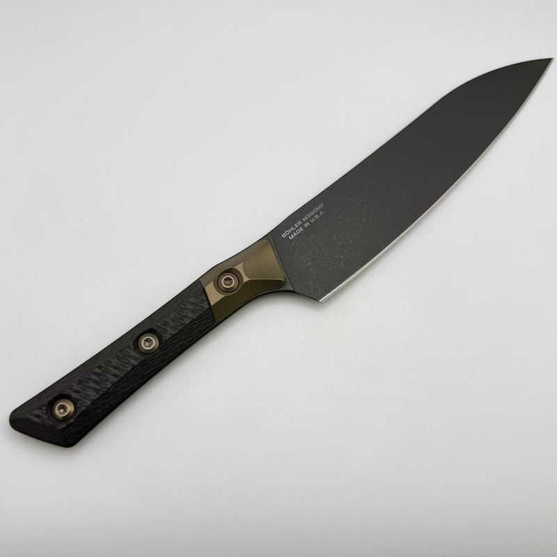Microtech Utility Knife Carbon Fiber/Bronze Titanium Bolster Handle w/