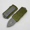 Microtech Exocet OD Green Aluminum Handle w/ D/E Apocalyptic 157-10APOD