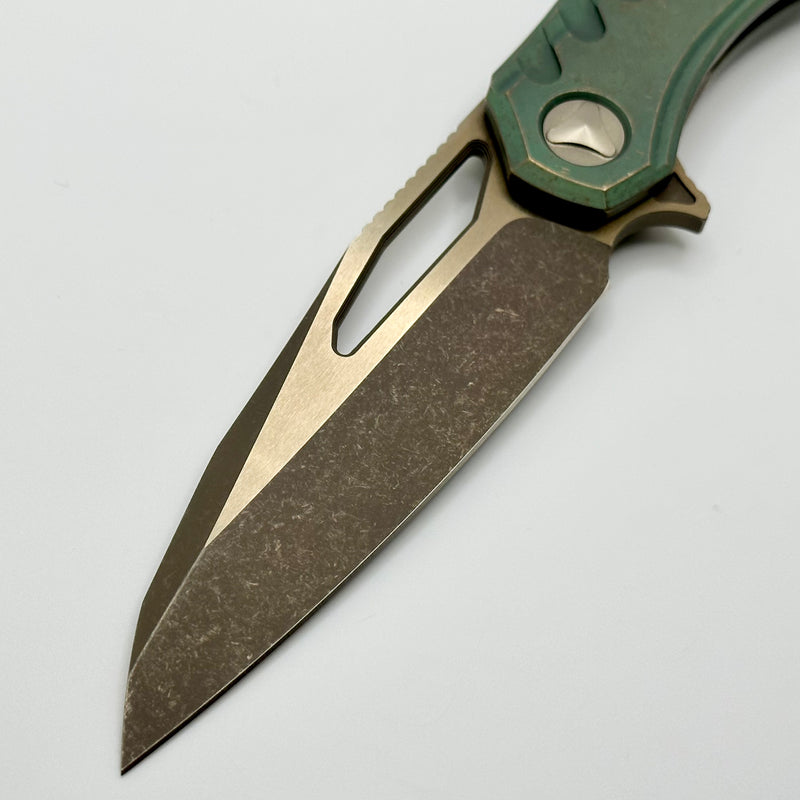 Marfione Custom Knives Sigil MK6 Antique Green & Bronzed Two-Tone Apocalyptic PRE OWNED S/N 013