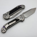 Microtech Marfione Select LUDT Gen III Titanium w/ Textured Inlaid Handles w/ Purple Accents & Stonewash Part Serrated Tanto 1136-11MS6