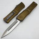 Microtech Knives Combat Troodon Gen III Satin Full Serrated Double Edge w/ Tan Handle 1142-6TA