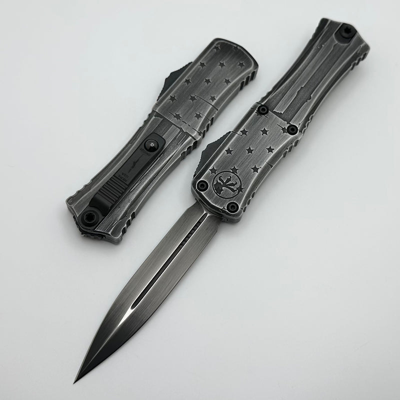 Microtech Knives Hera II Mini Dark Flag D/E M390MK Signature Series 1702M-1DKFLAGS