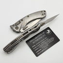 Microtech Amphibian Mini RAM LOK Stonewash Titanium Slab & Stonewash M390MK w/ Flamed Accents 137MRL-10MS4